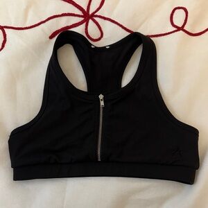 Rebel Athletic Black Racerback Zipper Sports Bra Size AXS